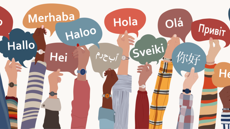 Wort Hallo in verschiedenen Sprachen